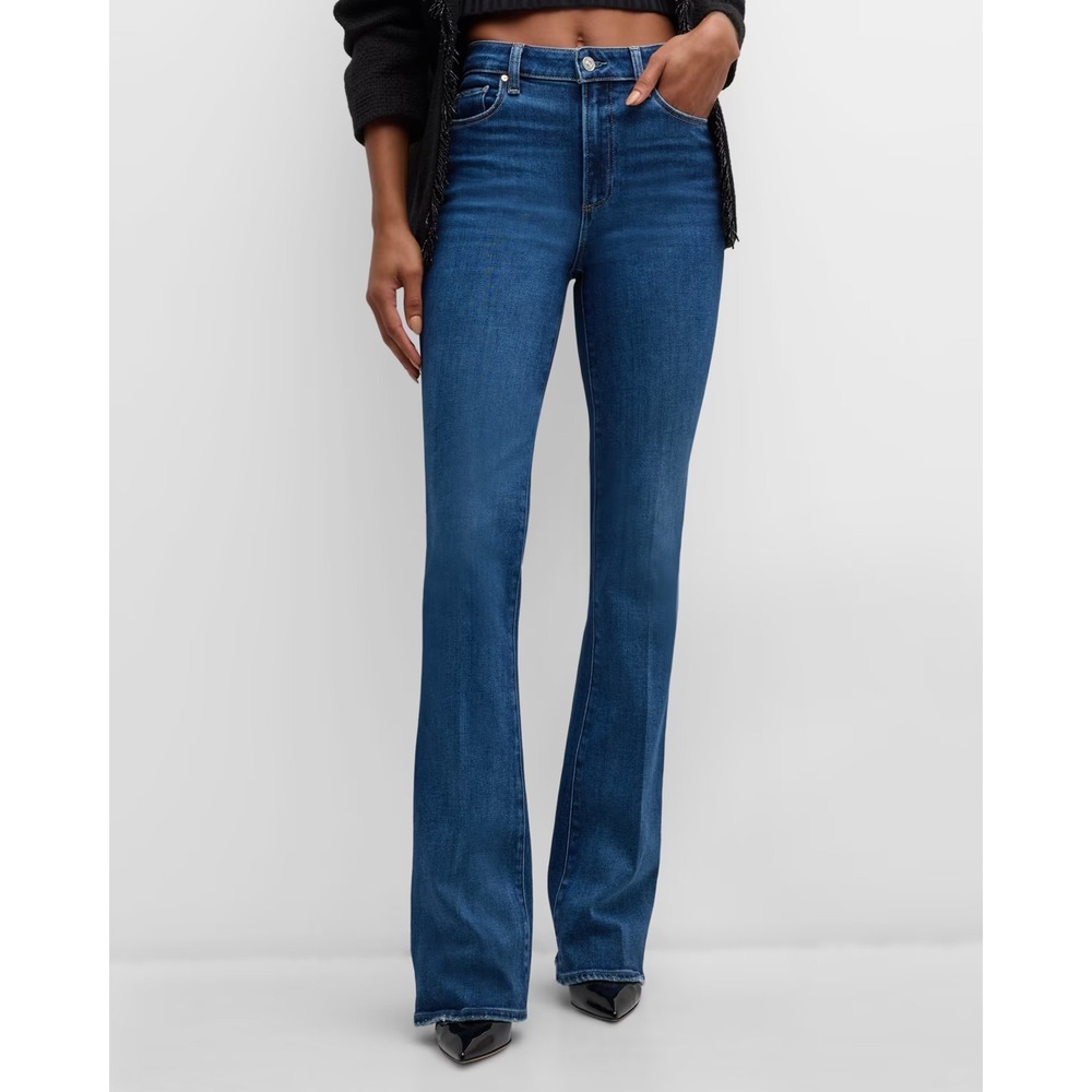Women's Paige High Rise Laurel Canyon Flare Jeans Dark Wash 32 Denim Stretch